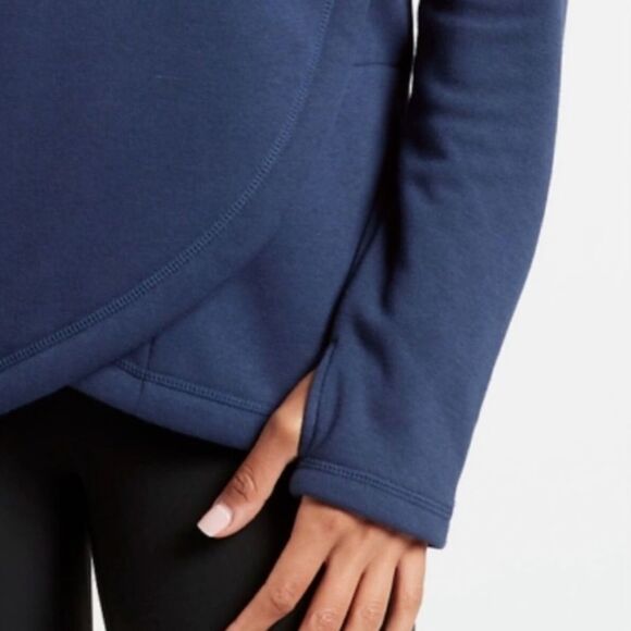 Athleta Cozy Karma Asymmetrical Pullover Sweatshirt 3X Enchanted Blue 383402 - Picture 13 of 16